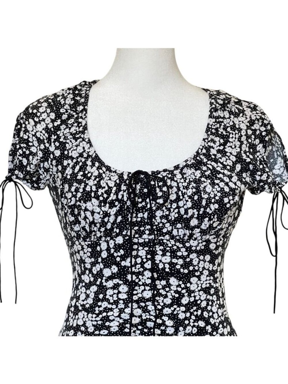Dolls Kill Mini Dress XXS Babydoll Dark Coquette Goth Witchy Whimsigoth Twee - Picture 2 of 14